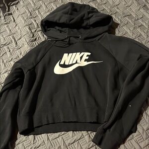Nike Women's Black and White Logo Hoodie